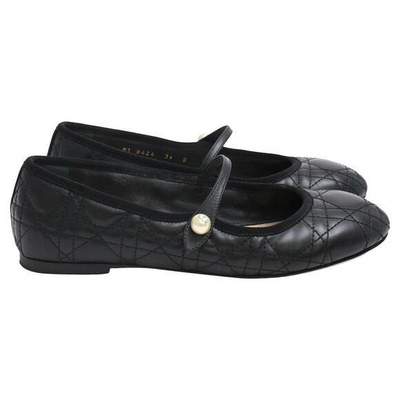 Dior Shoes - Dior Quilted Cannage Ballet Flats in Black Calf Leather